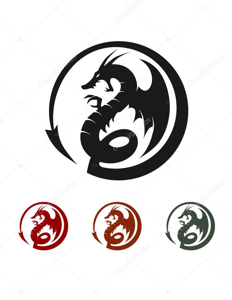 Dragon Circle Logo Vector 01