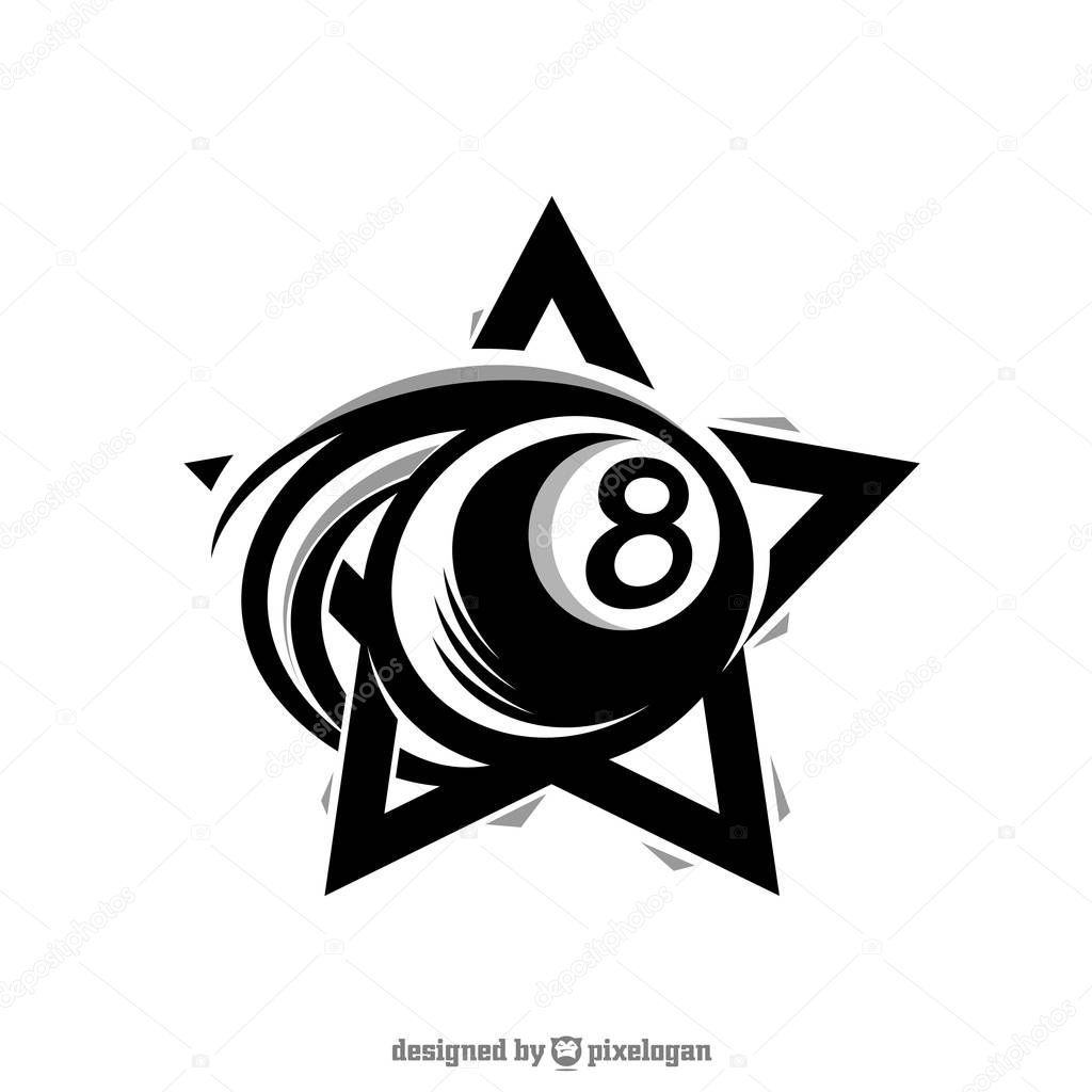 Billiard Star Logo Vector