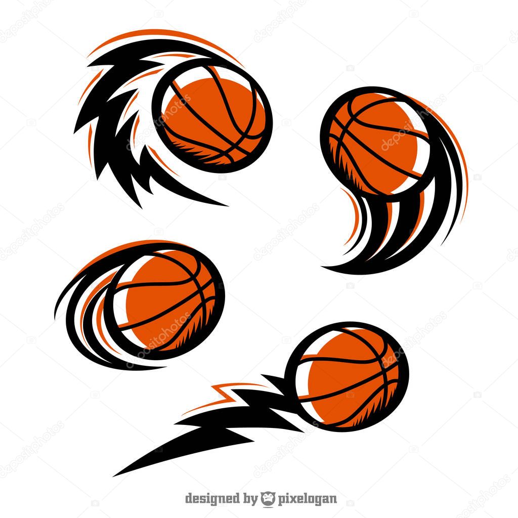 basketball swoosh set of 4