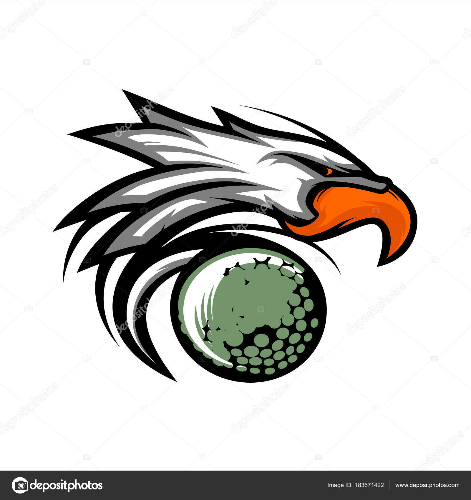 Eagle Golf Ball Logo Stock Vector Image by ©pixelogan 183671422