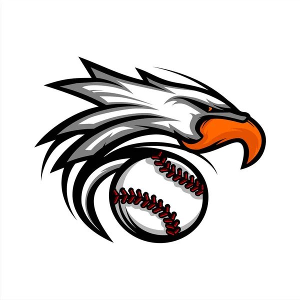 Eagle Baseball Ball Logo — Stock Vector