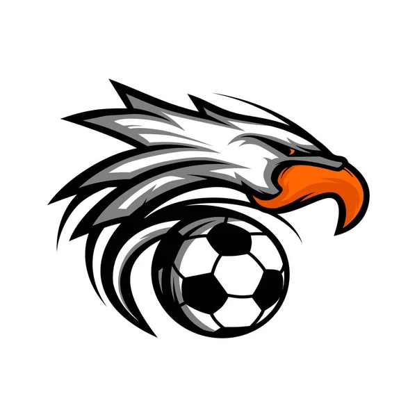 Eagle Voetbal Bal Logo — Stockvector