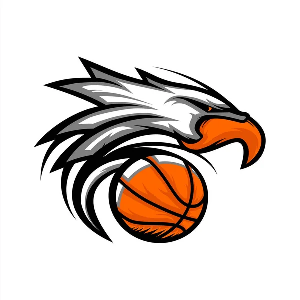 Eagle Basketball Ball Logo — Stock Vector