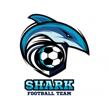 Köpekbalığı futbol Logo vektör 02