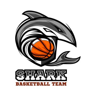 Köpekbalığı basketbol Logo vektör 01
