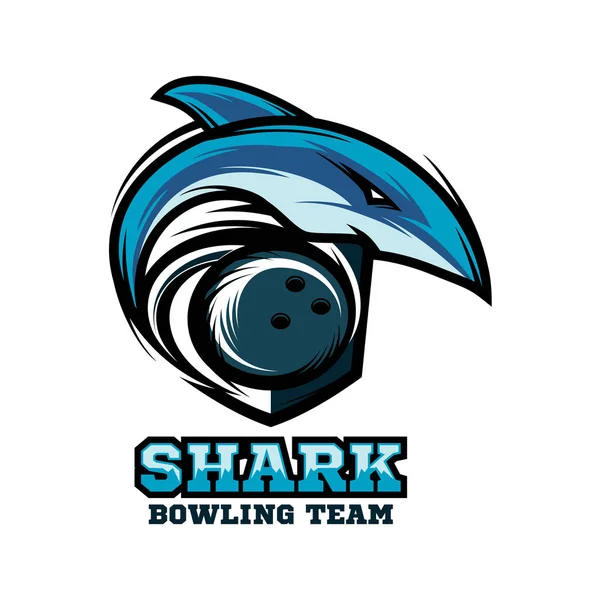 Shark Bowling Logo Vector — Stock Vector