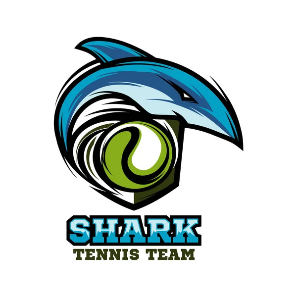 Shark Tennis Logo Vector — Stock Vector