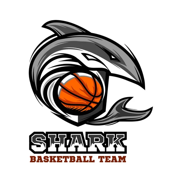 Shark Basketball Logo Vector — Stock Vector