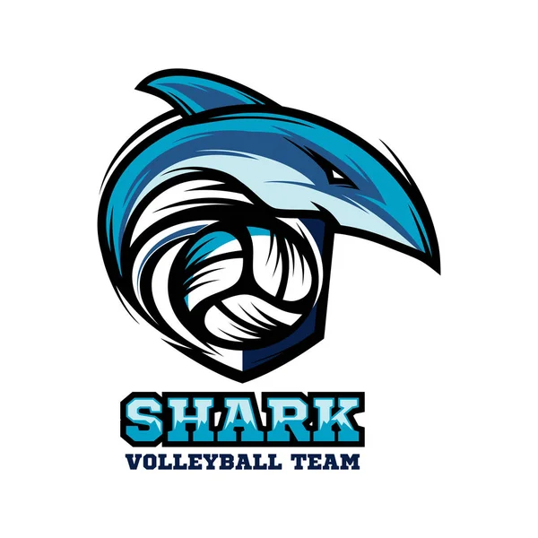 Logo Volleyball Requin Vecteur — Image vectorielle
