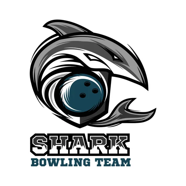 Shark Bowling Logo Vector — Stock Vector