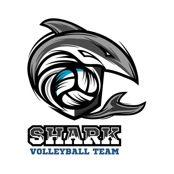 Shark Volleyball Logo Vector — Stock Vector