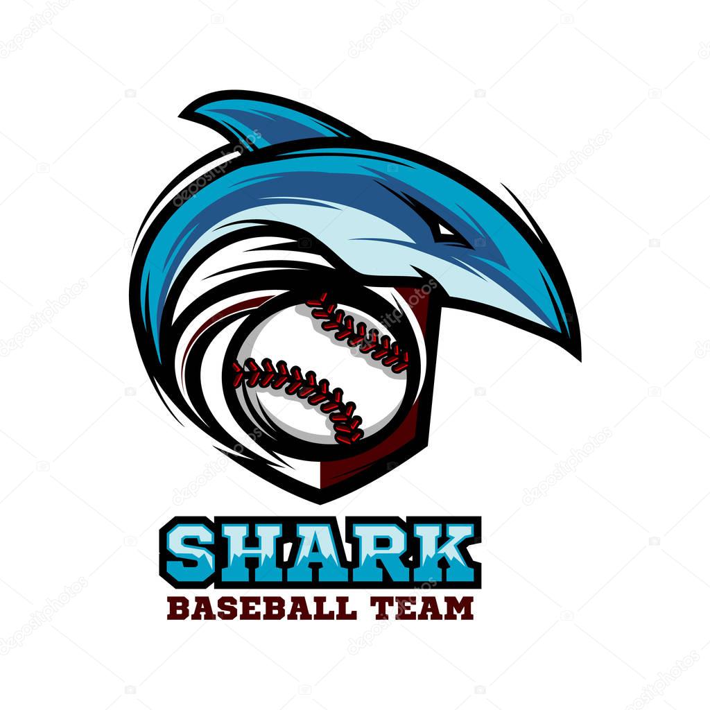 Shark Baseball Logo Vector 02
