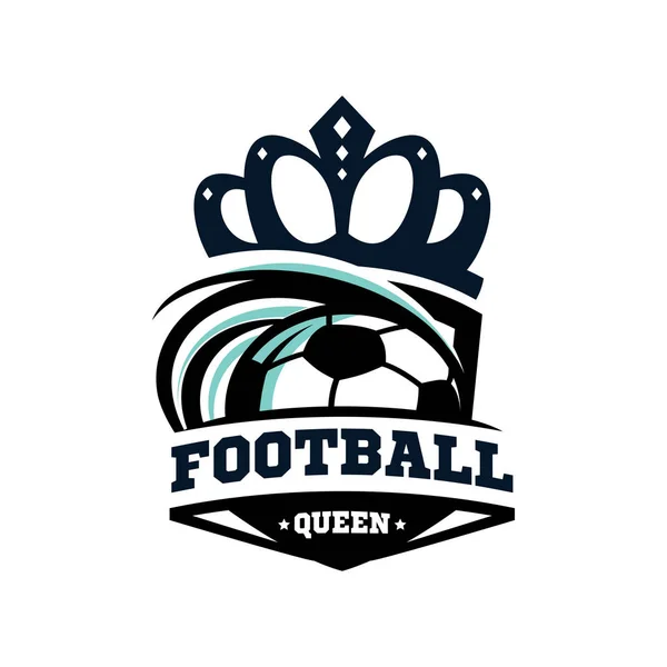 Voetbal Koningin Logo Vector — Stockvector