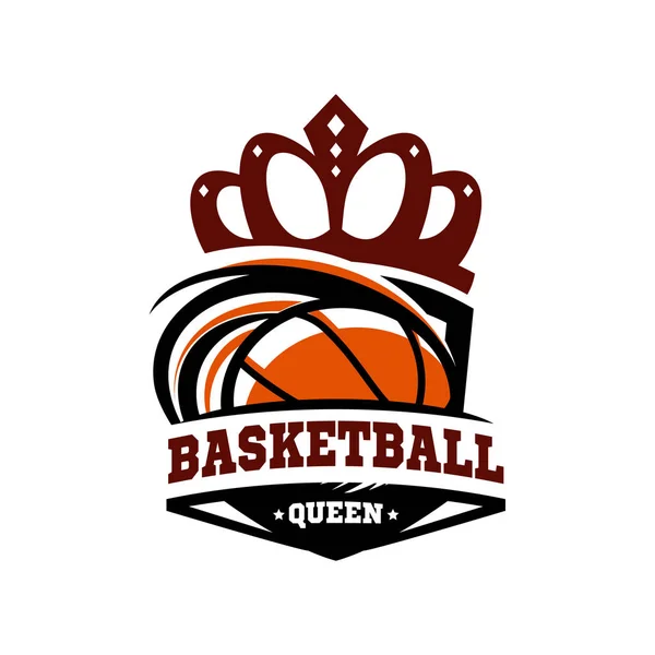 Βασίλισσα Μπάσκετ Λογότυπο Φορέα — Διανυσματικό Αρχείο
