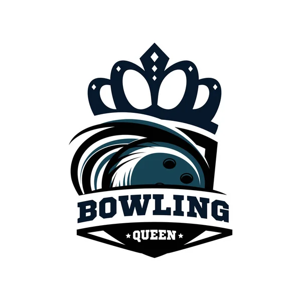 Bowlingkönigin Logo Vektor — Stockvektor