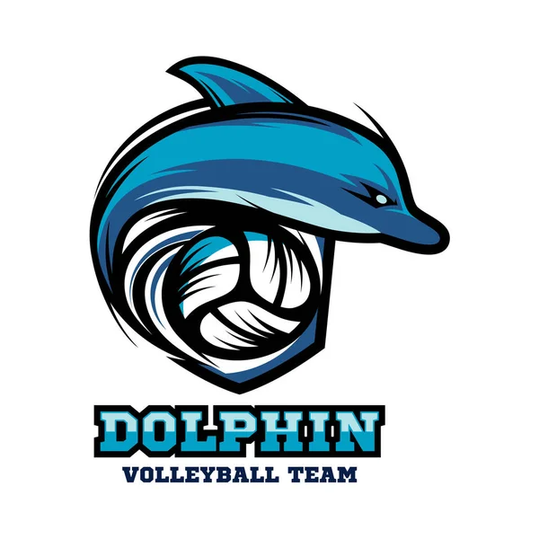 Vecteur Logo Volleyball Dauphin — Image vectorielle