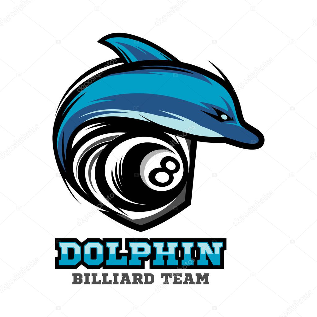 Dolphin Billiard Logo Vector