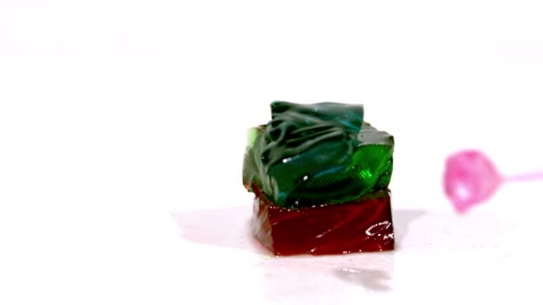 Bofetada de gelatina con la mano pegajosa — Vídeo de stock