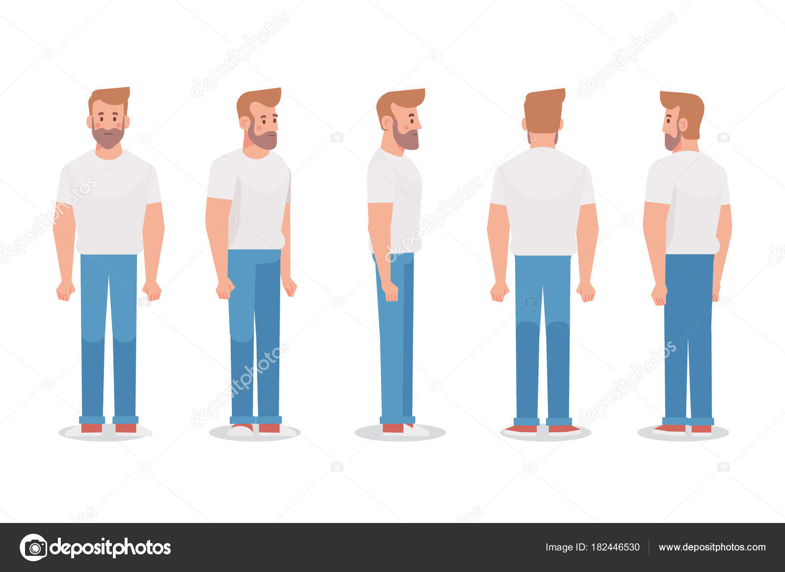Young Man Animation Front Side Back View Character Separate Parts Stock  Vector Image by ©Oksana_L #182446530