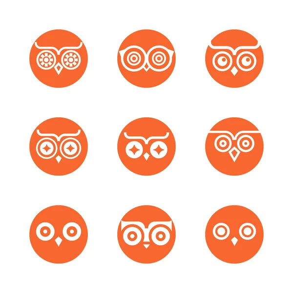 Owl Eyes Vector Collection — Stock Vector