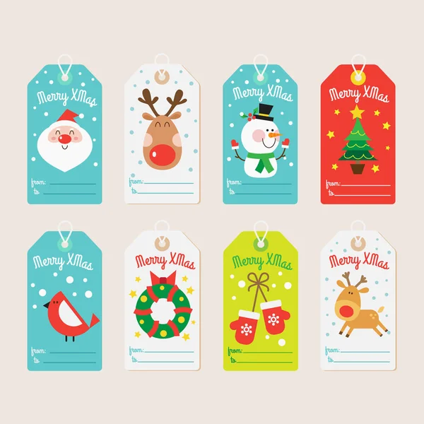 Collection Cute Vertical Christmas Banners Vector Illustration Flat Style — Stock Vector