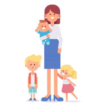 Anne Çocuk vektör çizim ile.