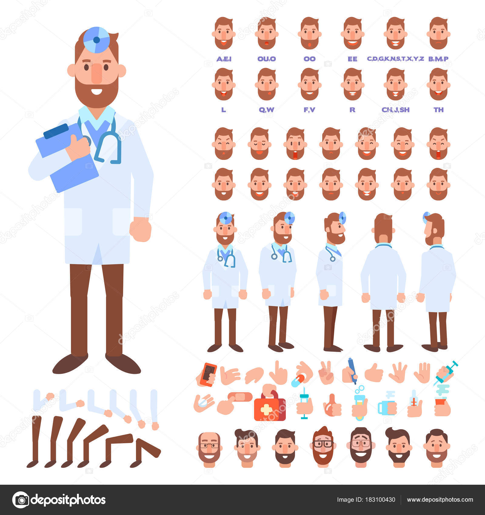 Free Vector  Male avatar creator in flat design