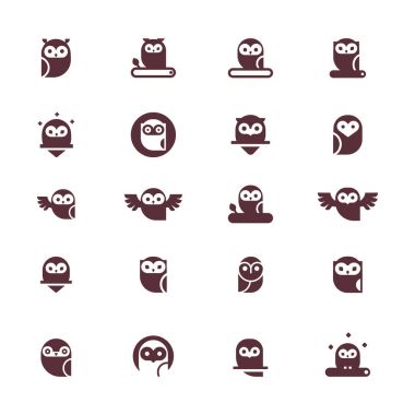 Baykuş vektör logolar ve Amblemler.