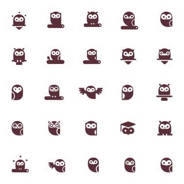 Baykuş vektör logolar ve Amblemler.