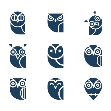 Baykuş vektör Icon collection. 