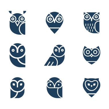 Baykuş vektör Icon collection. 