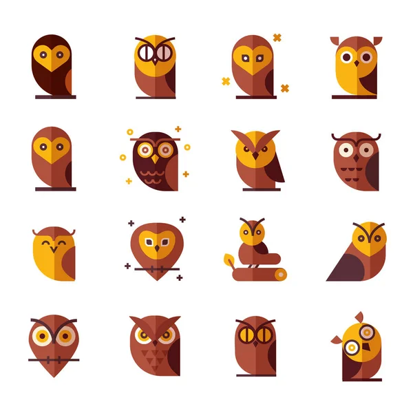 Owl Color Vector Illustration Collection Unique Illustration Design — Stock Vector