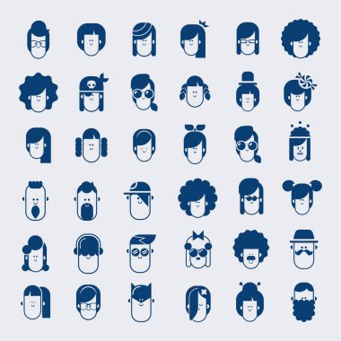 Vektör insanlar avatar set