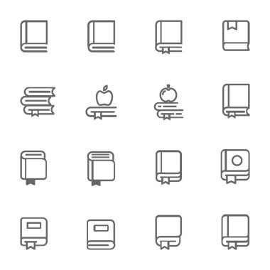 Kitap vektör hat Icon set.