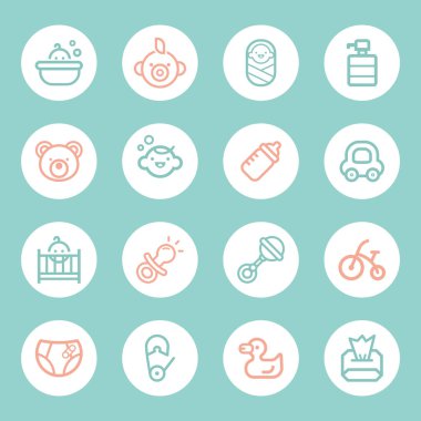 Çocuk simge vektör seti