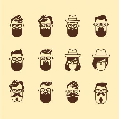 Yenilikçi vektör Icon set .vector avatarları