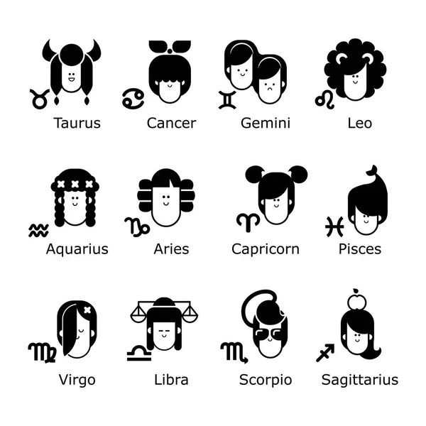 Zodiac Signs Cartoon Vector Illustration — Stock Vector