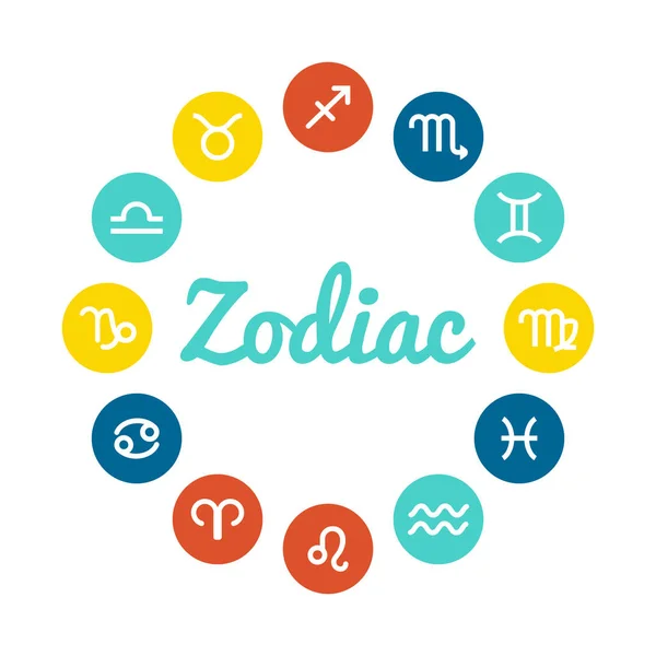 Zodiac Signs Cartoon Vector Illustration — Stock Vector