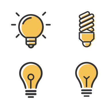 Ampul vektör hat Icon Set.