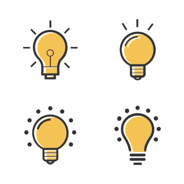 Ampul vektör hat Icon Set.