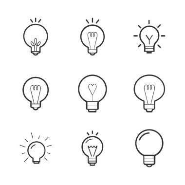 Ampul vektör hat Icon Set.