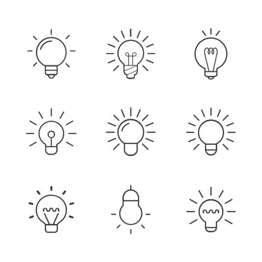 Ampul vektör hat Icon Set.