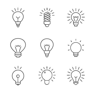 Ampul vektör hat Icon Set.