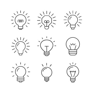 Ampul vektör hat Icon Set.