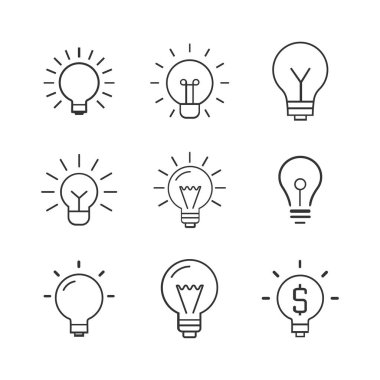 Ampul vektör hat Icon Set.