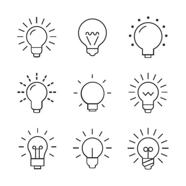 Ampul vektör hat Icon Set.