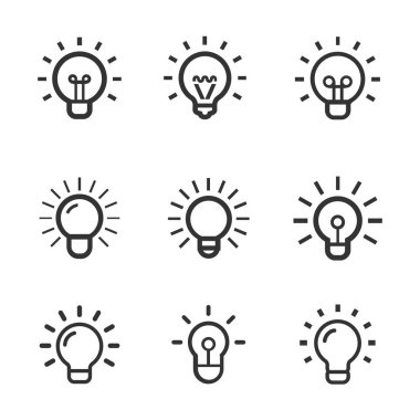 Ampul vektör hat Icon Set.