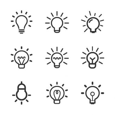 Ampul vektör hat Icon Set.