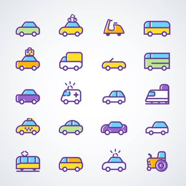 Ulaşım vektör Icon set