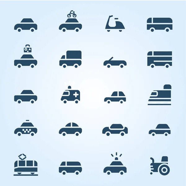 Conjunto Iconos Vector Transporte — Vector de stock